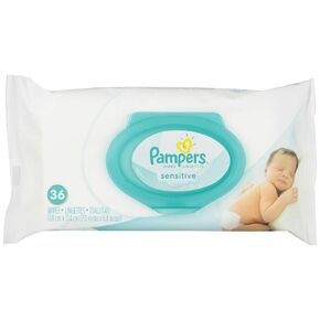 Pampers Stages Sensitive Wipes Convenience Pack, 36 wipes in Kuwait