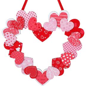 كويكاي زينة عيد الحب الخشبية 12 انش عيد الحب اكليل القلب عيد الحب ديكور المنزل اكاليل القلب عيد الحب شماعات الباب للباب الامامي في الهواء الطلق داخل غرفة نافذة جدار بيت المزرعة هدايا in Kuwait