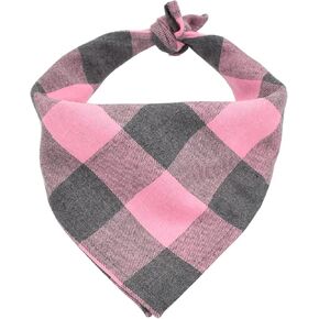 Bubblepup Plaid Dog Bandana, Cotton Dog Bandana for Small Medium Large Dogs, Dog Kerchief, 1PC Square Dog Scarf Dog Triangle Bibs in Kuwait