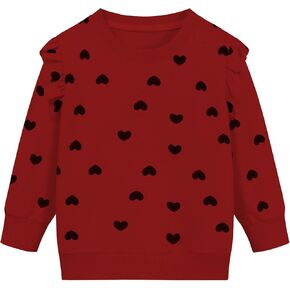 CM-Kid طفل الفتيات بلوزات عيد الحب القلب طباعة الملابس سترة للأطفال طويلة الأكمام البلوز قميص 2-7 سنوات in Kuwait