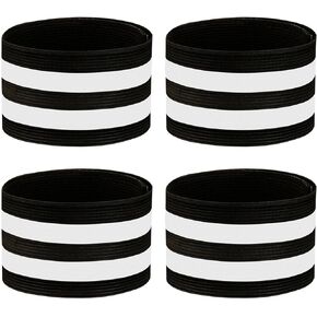 Xiaokeis 4 Pieces Reflective Bands - High Visibility Reflective Bands for Wrist, Arm, Leg - Reflective Gear Safety Reflector Tape Straps for Night Walking, Cycling and Running(Black) in Saudi Arabia