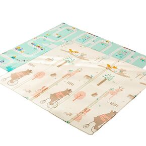 سجادة لعب للأطفال الرضع اللامعة (79×71 بوصة) سجادة أرضية سميكة للأطفال قابلة للعكس للزحف خالية من مادة BPA (79×71×0.4 بوصة، حفلة الدب) in Kuwait