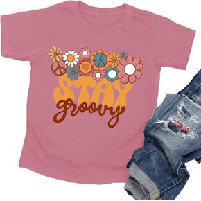 Stay Groovy Shirt for Toddler Boys Girls Retro Shirts Hippie 70s Disco Outfits Floral Graphic Tees Tops