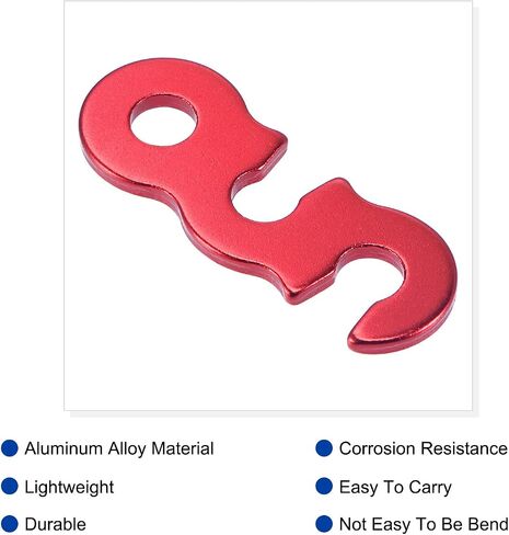 MECCANIXITY Aluminum Rope Tensioner, 8mm Dia. 3 Hole Straight Tent Cord Adjuster for Outdoor Camping Hiking Travel, Red Pack of 12 in Saudi Arabia