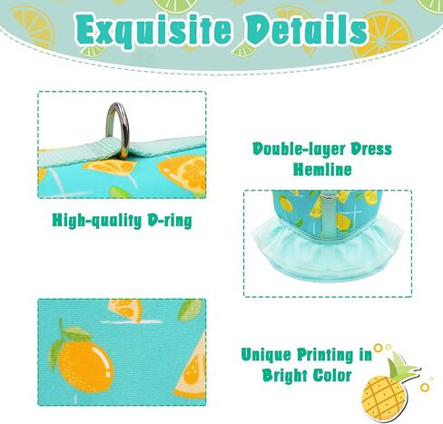 azuza فستان حزام الكلب مع المقود مجموعة مريح للتنفس رائحة الصيف الكلب تسخير سترات لطيف فساتين تسخير للكلاب الصغيرة والجراء الأخضر in Kuwait