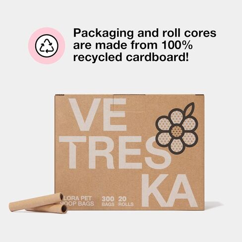 VETRESKA Dog Poop Bags with Dispenser, Lavender Scented, Guranteed Leak Proof and Extra Thick Pet Waste Bags for Walking Dog and Cats Litter， 1 Count Bag Holder and 105 Count Bags (7 Refill Rolls）Pink in Saudi Arabia