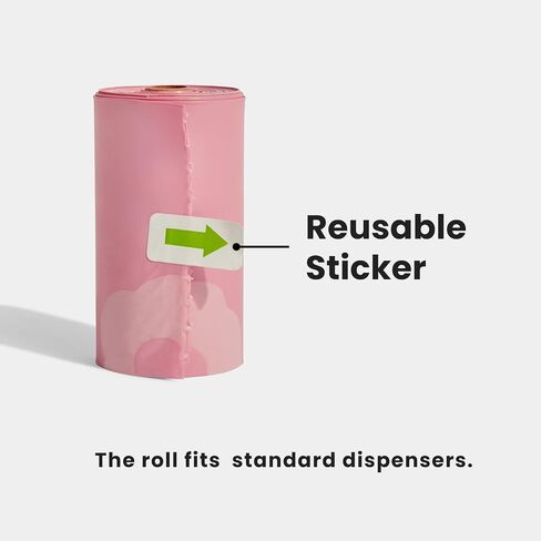 VETRESKA Dog Poop Bags with Dispenser, Lavender Scented, Guranteed Leak Proof and Extra Thick Pet Waste Bags for Walking Dog and Cats Litter， 1 Count Bag Holder and 105 Count Bags (7 Refill Rolls）Pink in Saudi Arabia