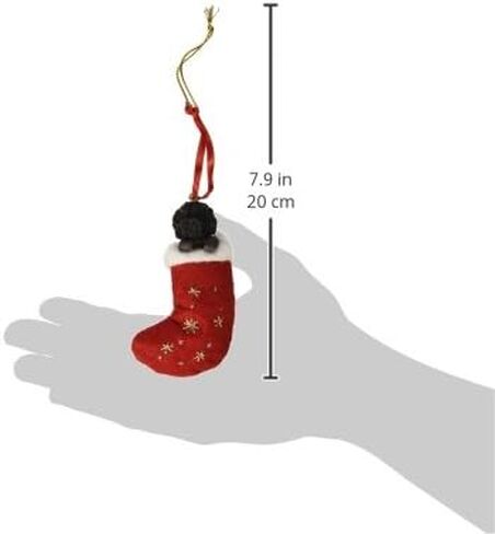 Labradoodle Christmas Stocking Ornament with "Santa's Little Pals" Hand Painted and Stitched Detail in Saudi Arabia