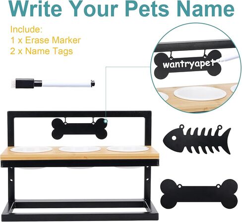 WANTRYAPET وحدة تغذية مرتفعة للكلاب، 3 ارتفاعات قابلة للتعديل، أوعية ميلامين مقاومة للكسر، مناسبة للقطط والكلاب الصغيرة، ارتفاع 10.16 سم، خالية من مادة BPA in Kuwait