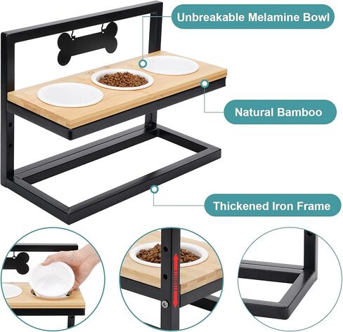 WANTRYAPET وحدة تغذية مرتفعة للكلاب، 3 ارتفاعات قابلة للتعديل، أوعية ميلامين مقاومة للكسر، مناسبة للقطط والكلاب الصغيرة، ارتفاع 10.16 سم، خالية من مادة BPA in Kuwait