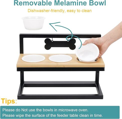 WANTRYAPET وحدة تغذية مرتفعة للكلاب، 3 ارتفاعات قابلة للتعديل، أوعية ميلامين مقاومة للكسر، مناسبة للقطط والكلاب الصغيرة، ارتفاع 10.16 سم، خالية من مادة BPA in Kuwait