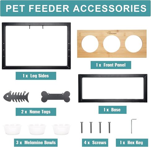 WANTRYAPET وحدة تغذية مرتفعة للكلاب، 3 ارتفاعات قابلة للتعديل، أوعية ميلامين مقاومة للكسر، مناسبة للقطط والكلاب الصغيرة، ارتفاع 10.16 سم، خالية من مادة BPA in Kuwait