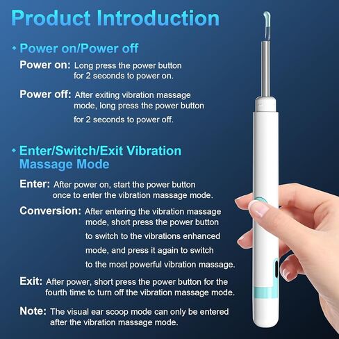 أداة إزالة شمع الأذن من Gickbusus مع كاميرا للأذن وإضاءة، مجموعة تنظيف الأذن الممتازة مع 6 مصابيح LED، أداة تنظيف الأذن بدقة 1080 بكسل in Kuwait