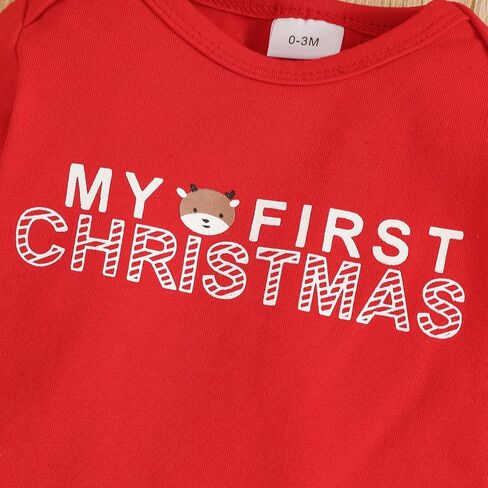 Tikoubabe My First Christmas طفلة ملابس هدية 4 قطعة ملابس الرضع رومبير الاشياء 0-18 شهرا in Kuwait