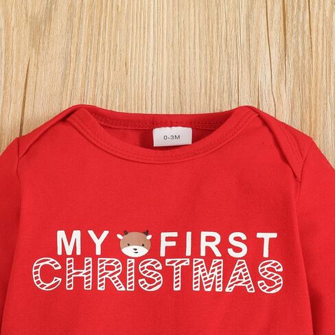 Tikoubabe My First Christmas طفلة ملابس هدية 4 قطعة ملابس الرضع رومبير الاشياء 0-18 شهرا in Kuwait
