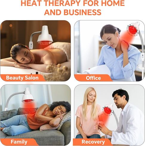 HABEWLU Infrared Light Red Heat Lamp 275W Near Red Infrared Heat Lamp for Relieve Joint Pain and Muscle Aches Body, Standing Heat Lamp with 10 Heat Setting 5-60 min Timer in Kuwait