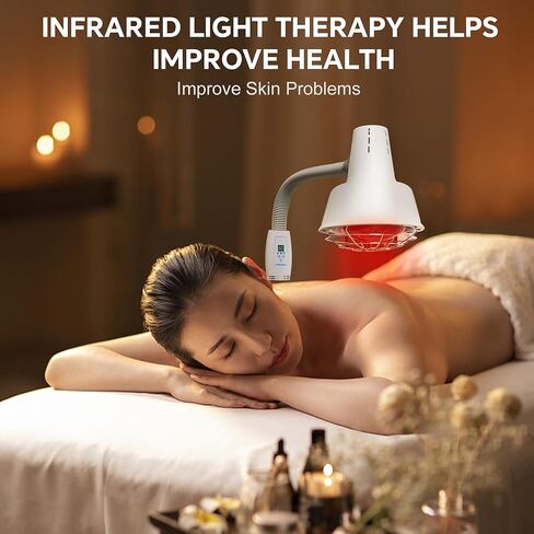 HABEWLU Infrared Light Red Heat Lamp 275W Near Red Infrared Heat Lamp for Relieve Joint Pain and Muscle Aches Body, Standing Heat Lamp with 10 Heat Setting 5-60 min Timer in Kuwait