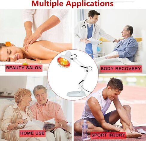 مصباح بالاشعة تحت الحمراء، مصباح حراري للعلاج بالضوء الاحمر القريب مع حامل لتخفيف الام مفاصل الجسم وآلام العضلات، ضوء بالاشعة تحت الحمراء محمول للاستخدام المنزلي in Kuwait
