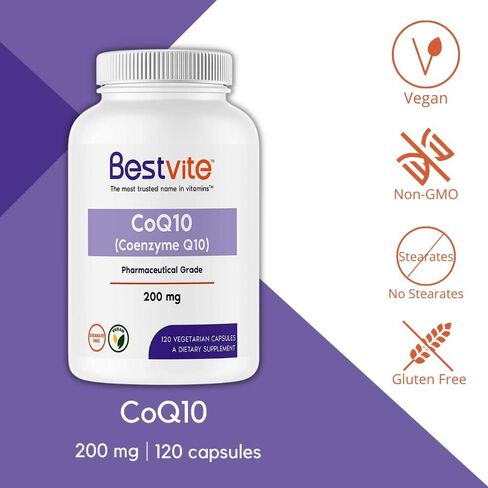 بيستفيت الإنزيم المساعد CoQ10 400 ملغ (120 كبسولة نباتية) مخمر بشكل طبيعي - بدون ستيرات - نباتي - خالي من الغلوتين - غير معدّل وراثيًا in Saudi Arabia