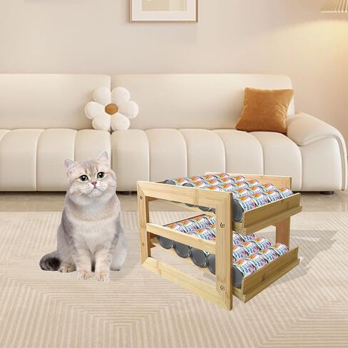 Gttyowyin Cat Food Organizer, Wet Cat Food Storage Rack Canned Wet Cat Food Storage Shelf Cat Food, Convenient Storage Shelf for 48 5.5 Ounce Cans of Wet Cat Food in Kuwait