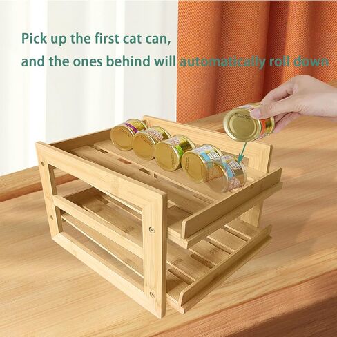 Gttyowyin Cat Food Organizer, Wet Cat Food Storage Rack Canned Wet Cat Food Storage Shelf Cat Food, Convenient Storage Shelf for 48 5.5 Ounce Cans of Wet Cat Food in Kuwait