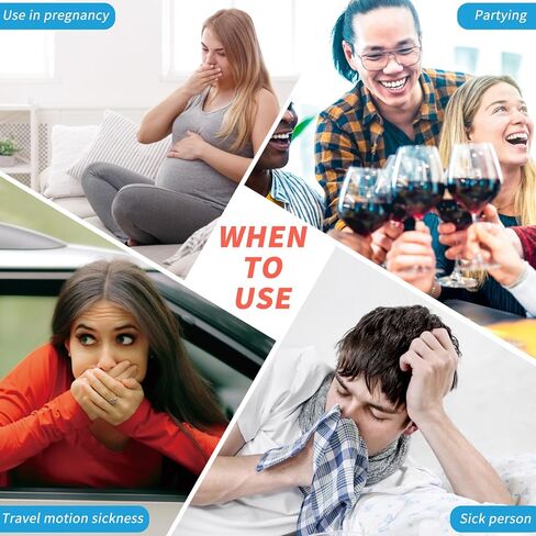 أكياس القيء للاستعمال مرة واحدة، 10 عبوات، أكياس تقيؤ زرقاء عالية الكثافة سعة 1000 مل مع مشبك، مثالية لمرض الصباح، والأطفال، والحوامل، ومرض الهواء، إلخ in Kuwait