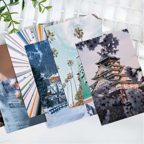 مجموعة LA MAISON COSY 50 قطعة من مجموعة ملصقات الحائط بوهو، طباعة فنية لملصقات غرفة بوهو، هدية ديكور حائط عتيقة مقاس 4 × 6 بوصة لغرفة النوم للفتيات المراهقات in Kuwait