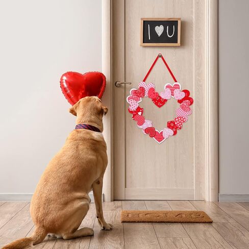 كويكاي زينة عيد الحب الخشبية 12 انش عيد الحب اكليل القلب عيد الحب ديكور المنزل اكاليل القلب عيد الحب شماعات الباب للباب الامامي في الهواء الطلق داخل غرفة نافذة جدار بيت المزرعة هدايا in Kuwait