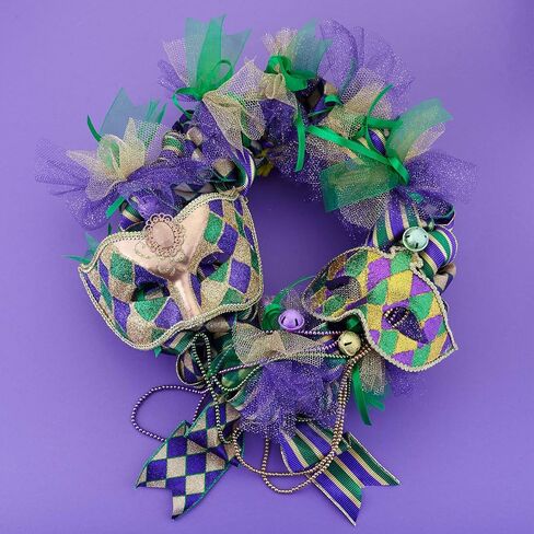 3 Roll Mardi Gras Mesh Ribbon for Wreath Poly Burlap Mesh 10 Inch Mesh Wreath Supplies Metallic Mesh Ribbon for Mardi Gras Party Decoration(Metallic Foil Yellow, Green Foil, Purple) in Saudi Arabia