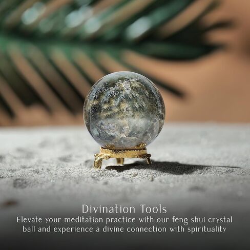 Amazonite Crystal, Crystal Sphere, Divination Tools, Gem Balls, Stone Orb, Meditation For Beginners, Wiccan Decor, Witchy Decor Aesthetic, Gazing Crystal Ball, Altar, Crystal Ball With Stand 40mm Ball in Kuwait