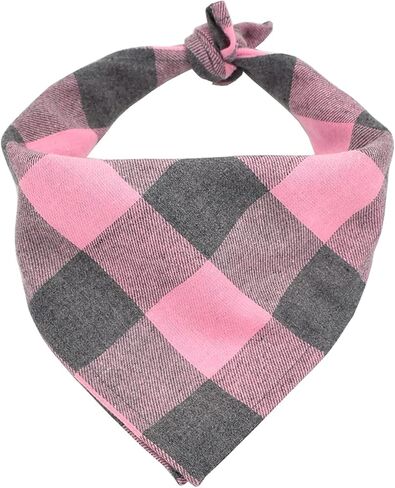 Bubblepup Plaid Dog Bandana, Cotton Dog Bandana for Small Medium Large Dogs, Dog Kerchief, 1PC Square Dog Scarf Dog Triangle Bibs in Kuwait