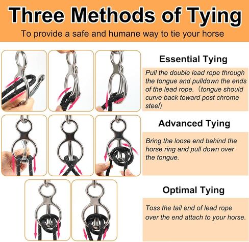 Horse Tie Ring, Stainless Steel Tie Ring for Horses, Horse Tack and Supplies, Safe Horse Accessories with Eye Screw, Snap Hook, Humane Way Tie Ring Reducing Horse Injured When Pull Back in Kuwait