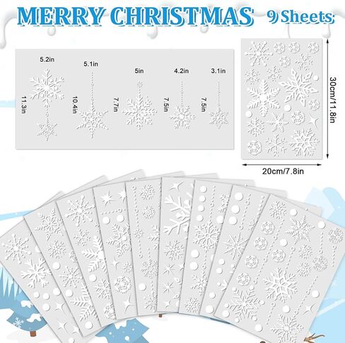 AnyDesign 9 Sheet Christmas Window Clings White Snowflake Window Decals Double-Sided Winter Window Decor for Xmas Winter New Year Home School Office Decoration Party Supplies in Saudi Arabia