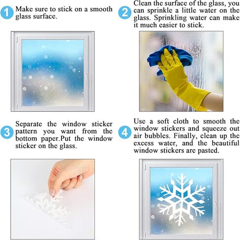 AnyDesign 9 Sheet Christmas Window Clings White Snowflake Window Decals Double-Sided Winter Window Decor for Xmas Winter New Year Home School Office Decoration Party Supplies in Saudi Arabia