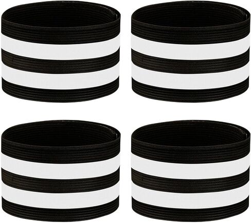 Xiaokeis 4 Pieces Reflective Bands - High Visibility Reflective Bands for Wrist, Arm, Leg - Reflective Gear Safety Reflector Tape Straps for Night Walking, Cycling and Running(Black) in Saudi Arabia