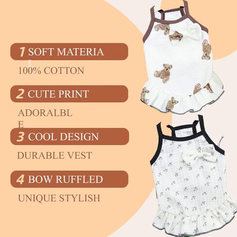 Loyanyy 2 حزمة الكلب سترة اللباس لفصل الصيف التبريد القط قميص الشاطئ جرو هريرة التنانير لطيف الكلب الملابس الأصفر الوردي كبير in Kuwait