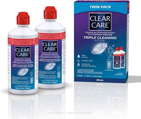 Clear Care Contact Lens Solution 360 ml Pack of 2 in Kuwait