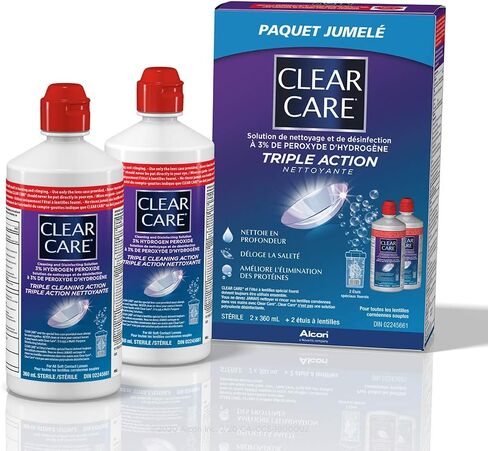 Clear Care Contact Lens Solution 360 ml Pack of 2 in Kuwait