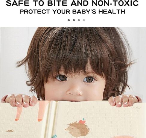 سجادة لعب للأطفال الرضع اللامعة (79×71 بوصة) سجادة أرضية سميكة للأطفال قابلة للعكس للزحف خالية من مادة BPA (79×71×0.4 بوصة، حفلة الدب) in Kuwait