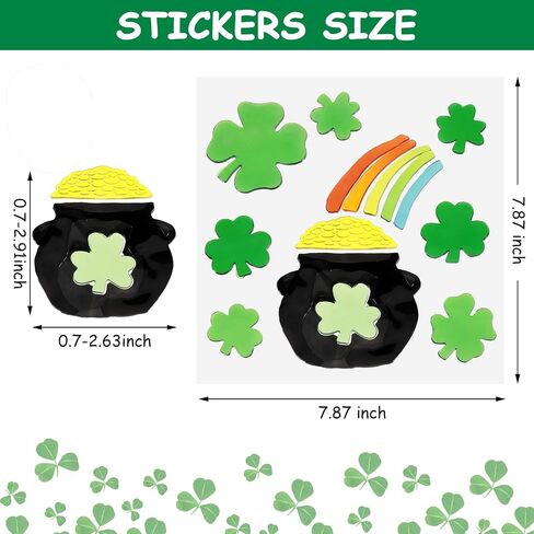 6 Sheets St. Patrick's Day Window Gel Clings Shamrock Gel Stickers Irish Clover Gel Clings Leprechaun Gel Clings Decorations for St. Patrick's Day Party Home Window Decor in Saudi Arabia