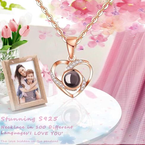 صندوق هدايا الورد الحقيقي الأبدي مع قلادة على شكل قلب، صندوق زهور مسحور للأم والجدة والزوجة والصديقة في عيد الأم وعيد الحب وعيد الميلاد والذكرى السنوية لعيد الميلاد in Kuwait