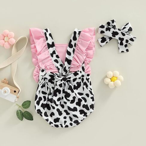 Mubineo Baby Girl Summer Fruit Rompers Clothes Newborn Outfits Flower Ruffle Sleeveless Romper Overalls in Saudi Arabia