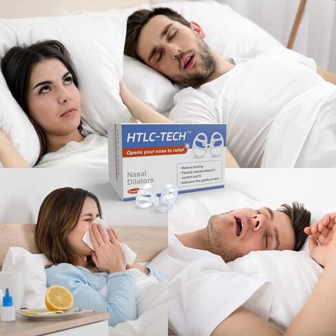 HTLC-TECH Nasal Dilators, Anti Snoring Devices, Snore Stopper Silicone Anti Snore, No Side Effects, Advanced Design, Reusable, Comfortable & Professional (M) in Saudi Arabia
