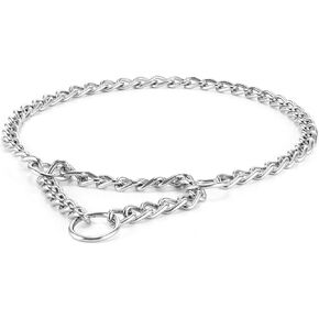 Pettom Martingale Training Chain Dog Collar Metal Slip Pet Choker Collars Chrome Plated Sturdy Rust Proof for Small Medium and Large Dogs in Kuwait