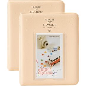 ألبومات الصور، قطعتان من ألبوم 64 جيبًا لـ Fujifilm Mini 7s 8 8+ 9 25 26 50s 70 90 بطاقة اسم الكاميرا الفورية، كتاب صور Goodsnetic لـ PIC-300P/Z2300، أبيض وأسود سموكي in Kuwait