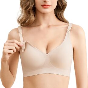 Smarbore Nursing Bras for Breastfeeding, Jelly Strip Support Comfort Maternity Bra, Seamless Soft Wirefree Breastfeeding Bras