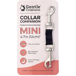 Gentle Creatures Collar Companion - Mini - Small Dogs Collar Backup Clip for Dog Harness, Prong Collar, Pinch Collar, Gentle Lead - Double Ended Backup Clasp - Harness to Collar Safety Clip