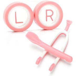 ofone Contact Lens Remover Tool, Contact Lens Applicator with Lenses Case Tweezers Soft Silicone Scoop Portable Contacts Storage Container Kit for Soft Lenses (Pink) in Kuwait