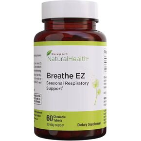 Breathe EZ: تزيل أعراض الجهاز التنفسي الموسمية، دعم الأعراض الموسمية، مكمل تخفيف الحساسية للموسم، العيون الحكة، العيون المائية، العطس، انسداد الأنف - من نيوبورت ناتشورال هيلث in Kuwait