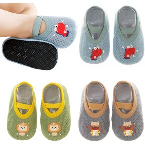 BEHELE Toddler Non-skid Sock Girl Boy Floor Socks Lightweight Mesh Cartoon Sock Baby Infant Pointelle Eyelet Sock 3 Pairs in Saudi Arabia